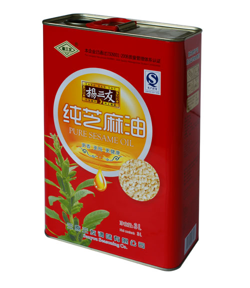 3L芝麻油鐵罐 山潤(rùn)山茶油鐵桶包裝 紫蘇橄欖調(diào)和油鐵桶定制